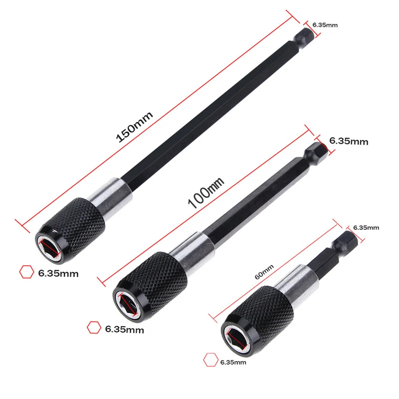 1/4 Inch Hex Shank Quick Release Electric Drill Magnetic Screwdriver Bits Adjustable Extension Rod Holder Bar Shank Power Tools