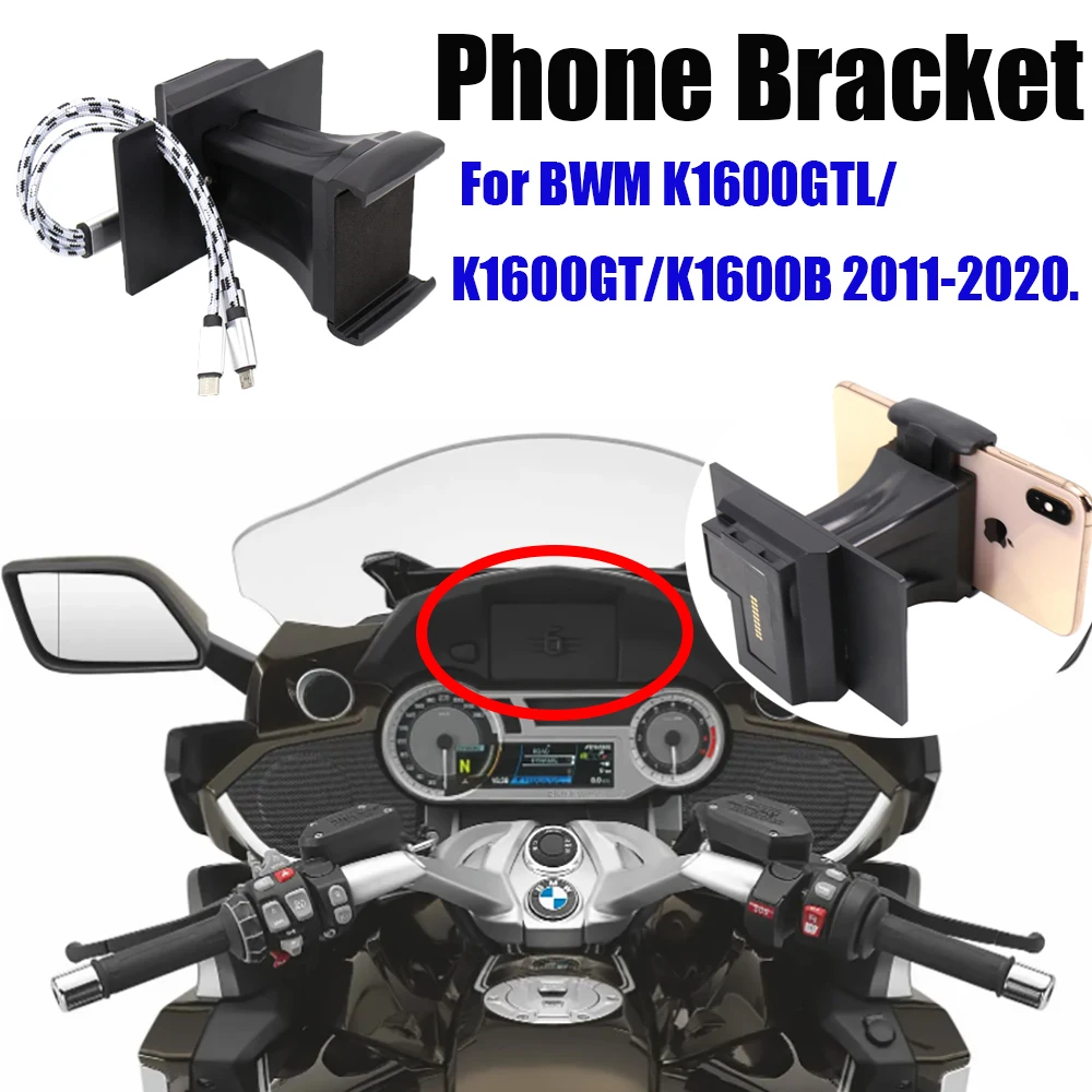 Motorcycle Navigation Bracket Phone Holder USB Charging Mount Stand For BMW K1600GTL K1600GT 2011-2020 2019 2018 2017 2016 2015