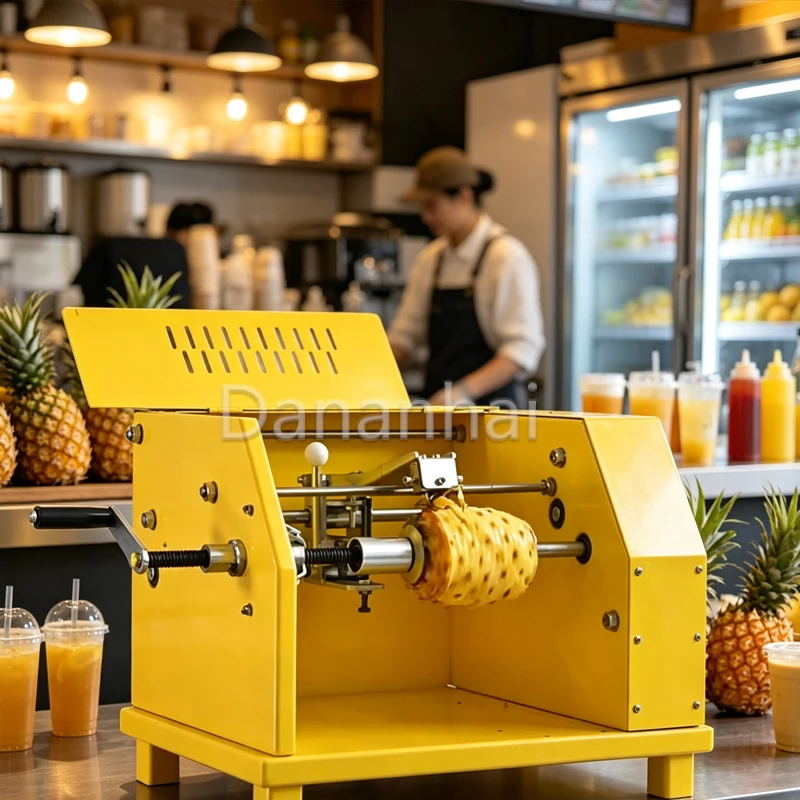 Commercial Pineapple Cutting Machine Easy to Operate Quick 304 Stainless Steel Thickened Fruit Peeling Machine for Kitchen