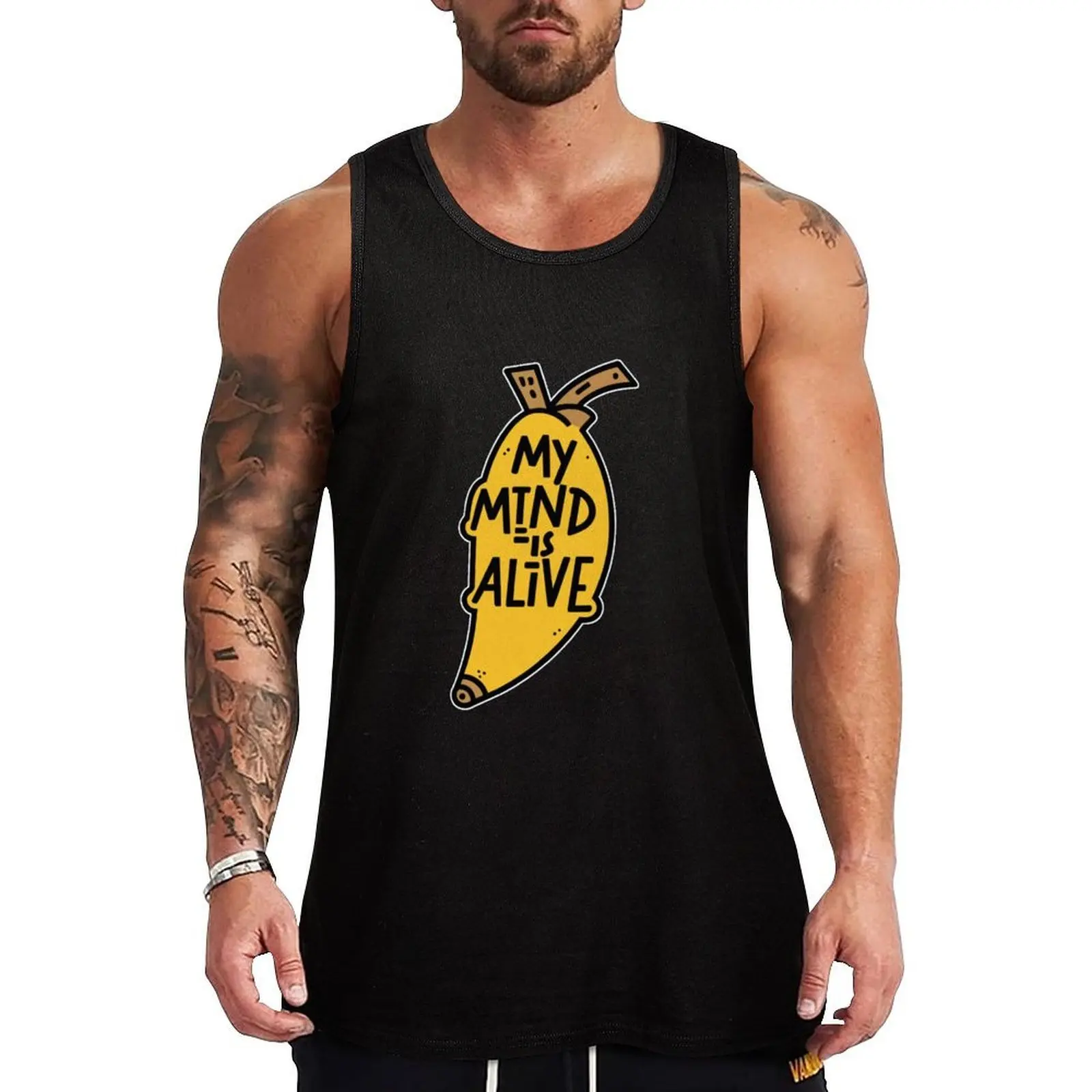 mon esprit est vivant Tank Top Funny Graphic Tank Top Humor Print Sans manches