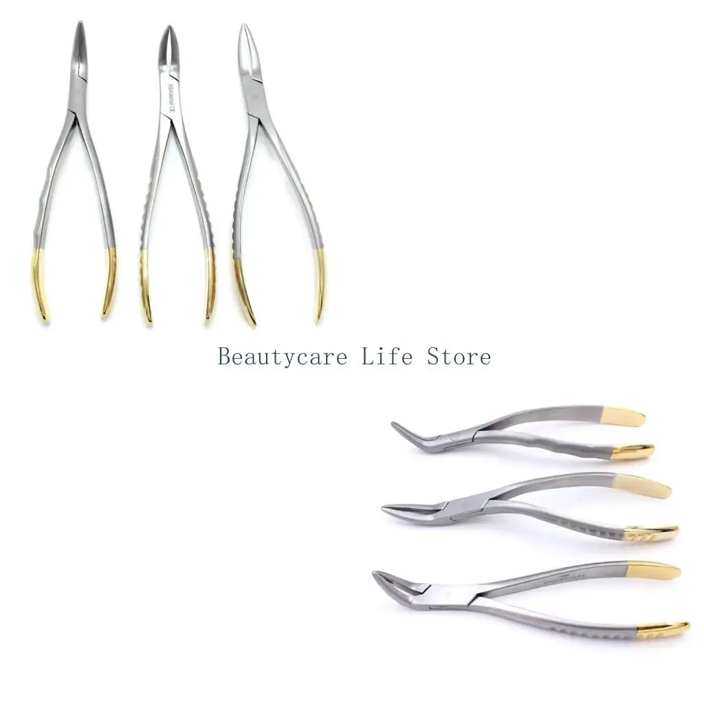 652C Dentist Tool Dental Residual Root Forceps Tweezers Curved Tooth Plier