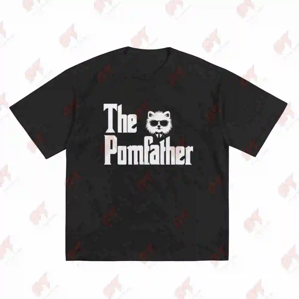 The Pomfather Funny Pomeranian Dog Dad Short Sleeve Tee 100% Cotton T-Shirt