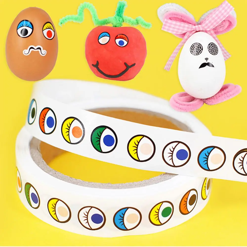 Cartoon Animal Eyes / Nose / Mouth Stickers DIY Crafts Materials Glue Stickers Children Educational Toys Birthday Gifts