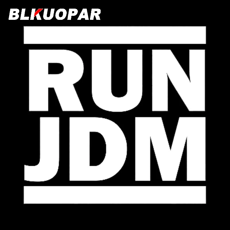BLKUOPAR for RUN JDM Car Stickers Sunscreen Personality Decals JDM Accessories Refrigerator Waterproof Vinyl Material Decor