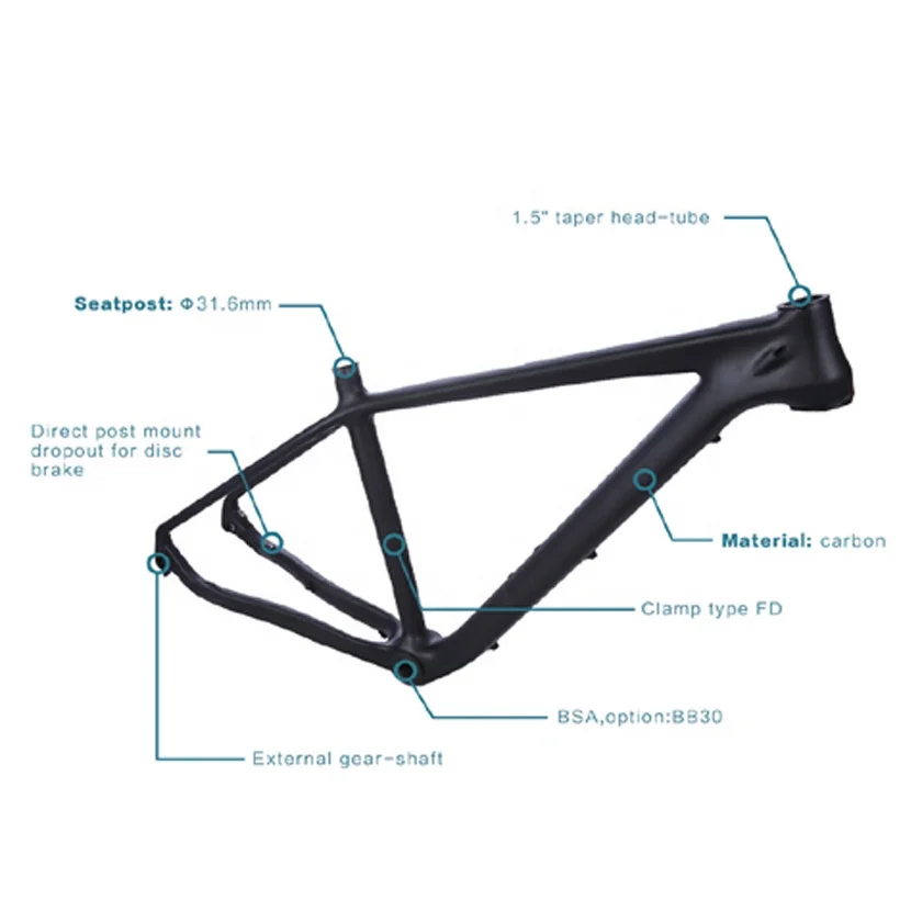 Hot Selling 27.5" / 29" Moutain Bike Frame Cycle Parts 29er MTB Bicycle Carbon Frame Bicycle
