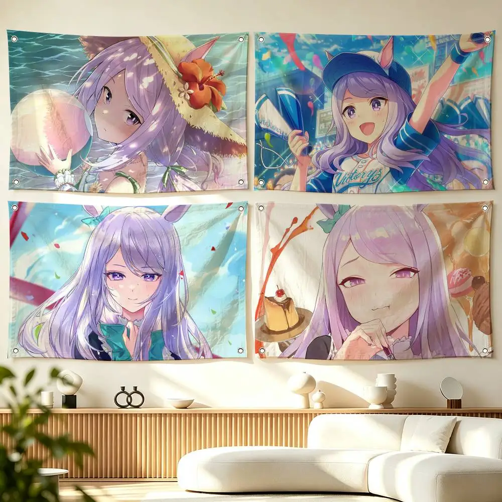 M-Mejiro McQueen Uma Musume  Flag Suitable For Party Club Outdoor Interior Wall Decoration Banner Fans Gift
