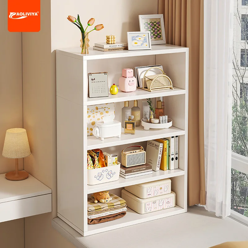 Aoliviya Bay Window Storage Cabinet Bookshelf Girls' Home Windowsill Storage Cabinet Small Bookcase Desk Integrated on Windowsil