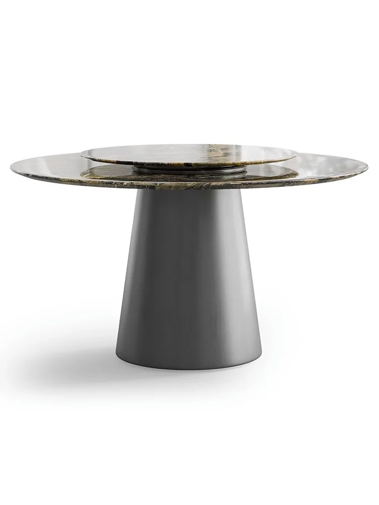 Nordic Luxury Stone Dining Table Natural Marble round Light Luxury Modern Restaurant Dining Table