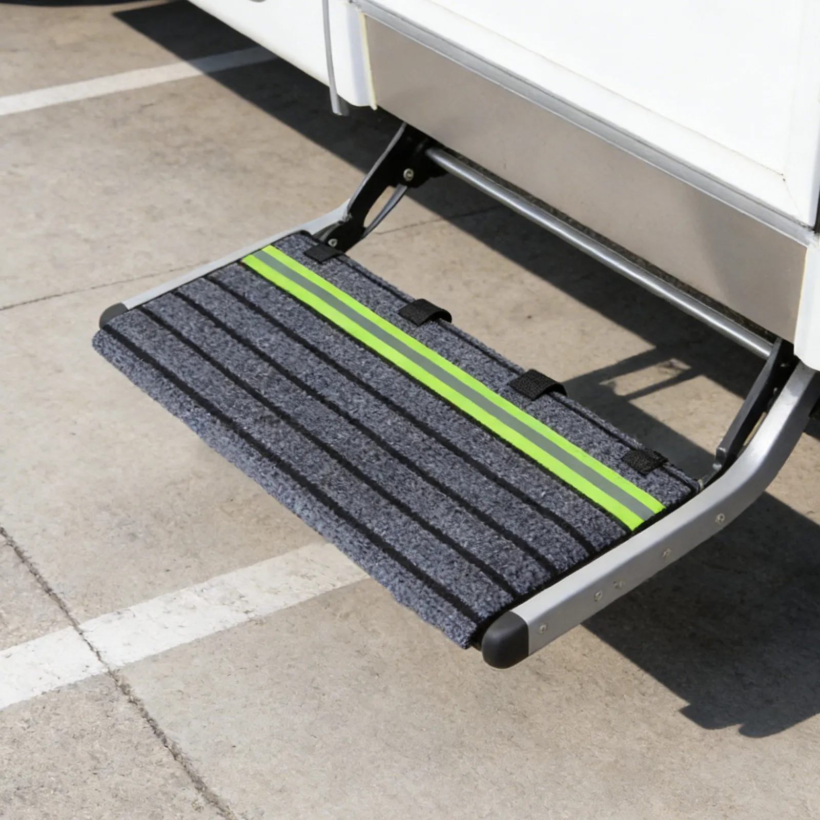 

18.1x9.8 Inch Rv Step Mat Reflective Strip Anti Slip Stair Tread for Outdoor Camper Trailer Motorhome Steps Low Maintenance