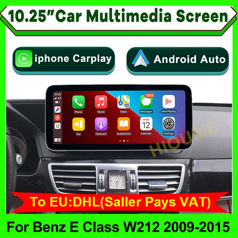 

10.25" Linux Car Multimedia Screen For Mercedes Benz E Class W212 2009 - 2015 Head Unit Video Wrieless CarPlay Android Auto