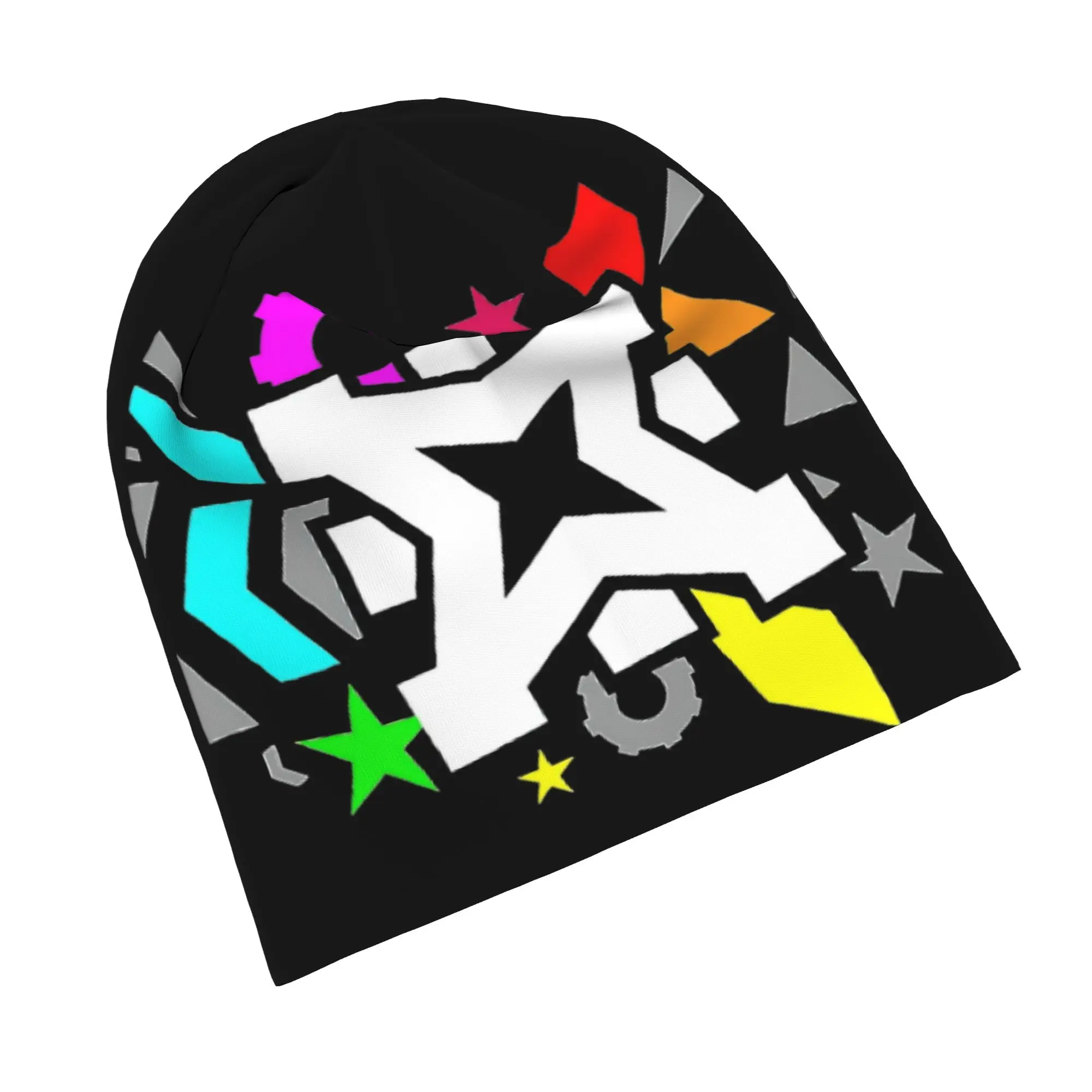 Geometric Dash Video Game Skullies Beanies Hats Geometry Dash Casual Men Women Street Caps Warm Dual-use Bonnet Hats