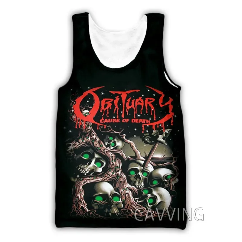 New Fashion Women/Men\'s 3D Print Obituary Rock Tank Tops Harajuku Vest Summer Undershirt Shirts Streetwear