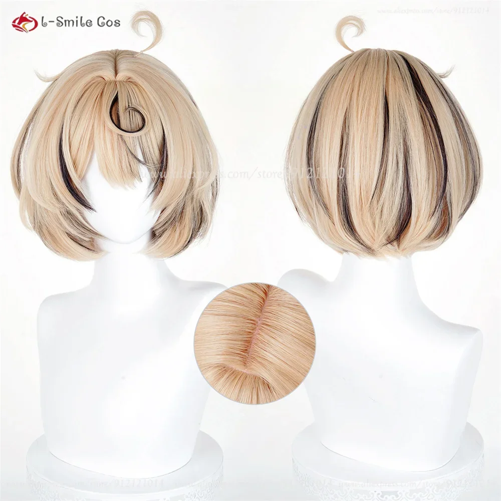 

ZZZ Yidhari Cosplay Wig 30cm Linen Gold Mixed Brown Wigs For Women Cosplay Anime Wig Heat Resistant Synthetic Hair Halloween