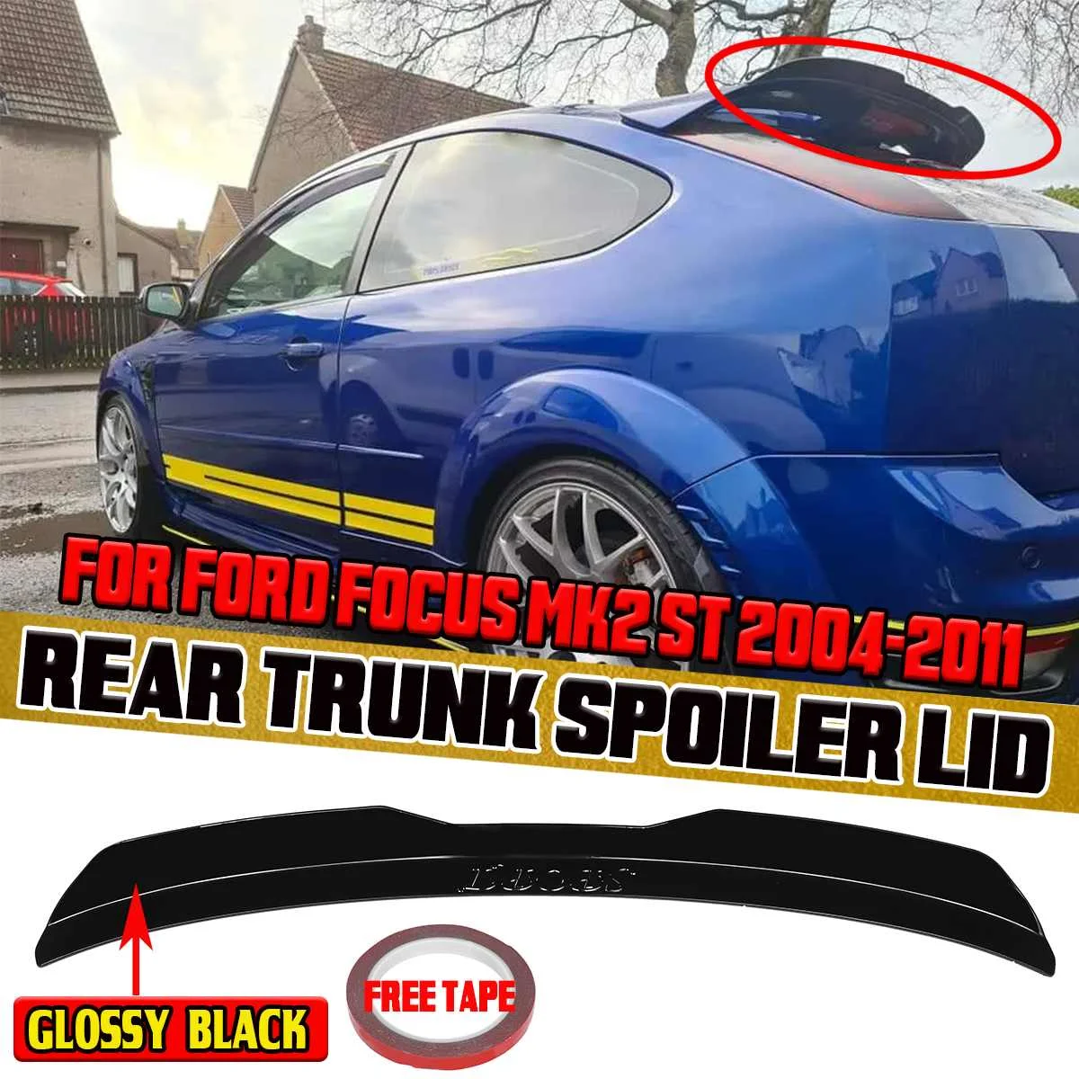 High Quality Car Rear Trunk Roof Spoiler Lip Boot Wing Lip For FORD FOCUS MK2 ST 2004-2011 Rear Roof Lip Spoiler Wing