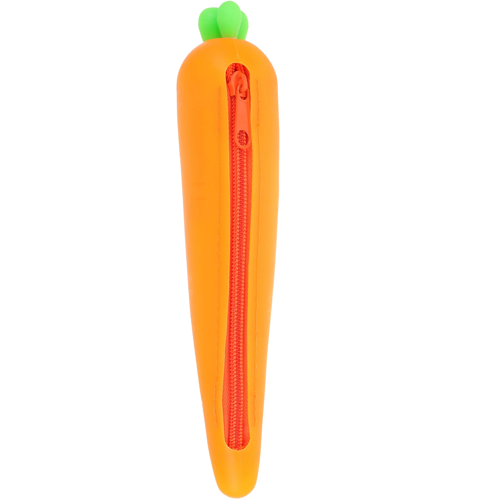 Creative Carrot Shape Silicone Pencil Bag Zipper Student Stationery Case ganize Study Supplies Gift School Use