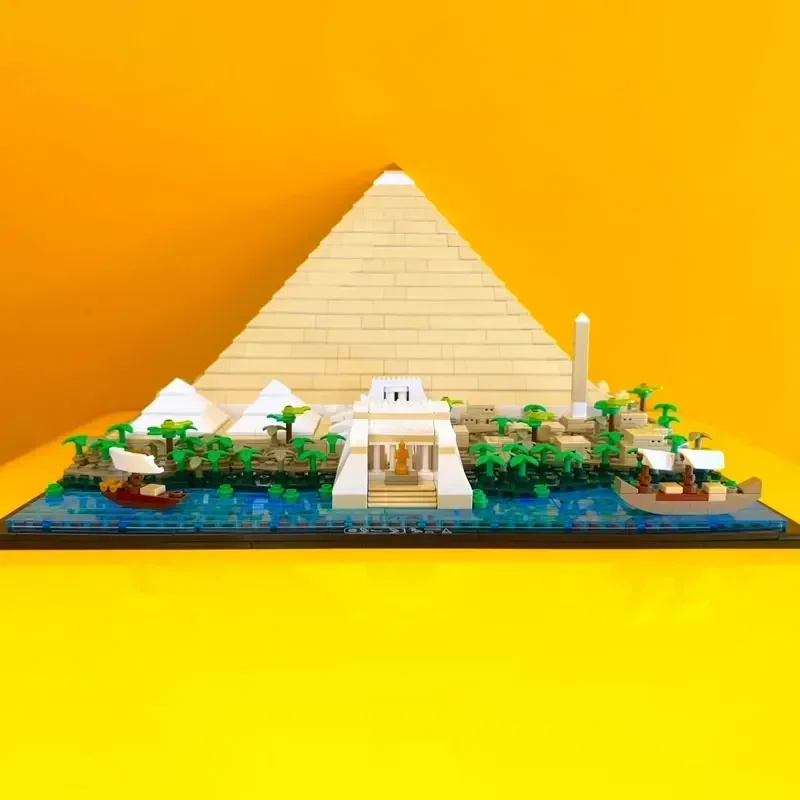 MINISO Disney  21058 The Great Pyramid of Giza Model City Architecture Street View Building Blocks Set DIY Assembled Toys Gift