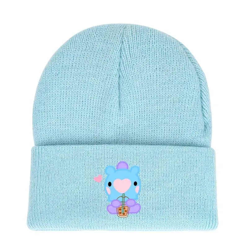 Anime Cartoon Bt21 Tata Cooky Shooky Knitted Hat Creative New Korean Style Student Warm and Cold Woolen Hat Gift for Friends