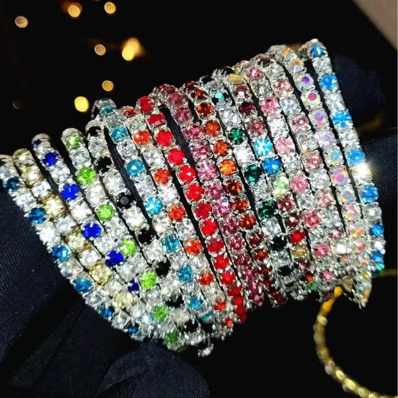 Elegant Shiny Full Rhinestone Stretch Beaded Bracelet For Women Summer Exquisite 3.5mm Jewelry Fashion Styling Gift