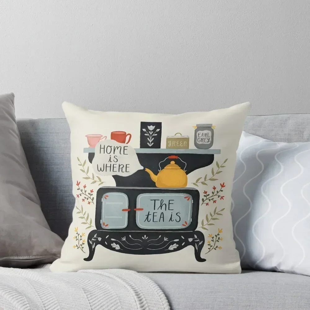 

Home Is Where the Tea Is Throw Throw Pillow Cushions Cover sleeping pillows pillows decor home Christmas Pillow Covers pillow
