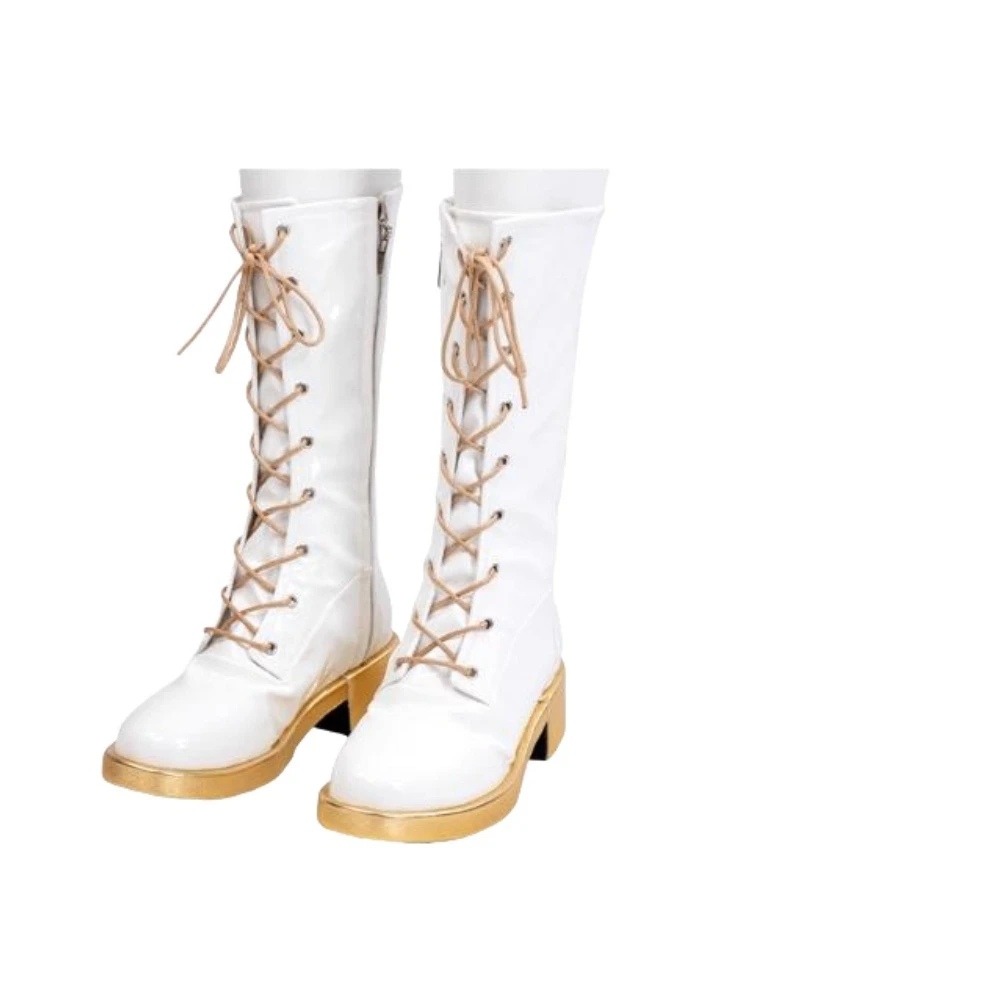 White Golden Color PU Leather Halloween Boots (Ship within 10 working days)