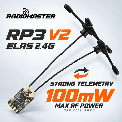 RadioMaster RP3 ELRS Receiver 2.4GHz True Diversity Dual Antenna ExpressLRS RX High Power 100mW For FPV Racing Drone Build New