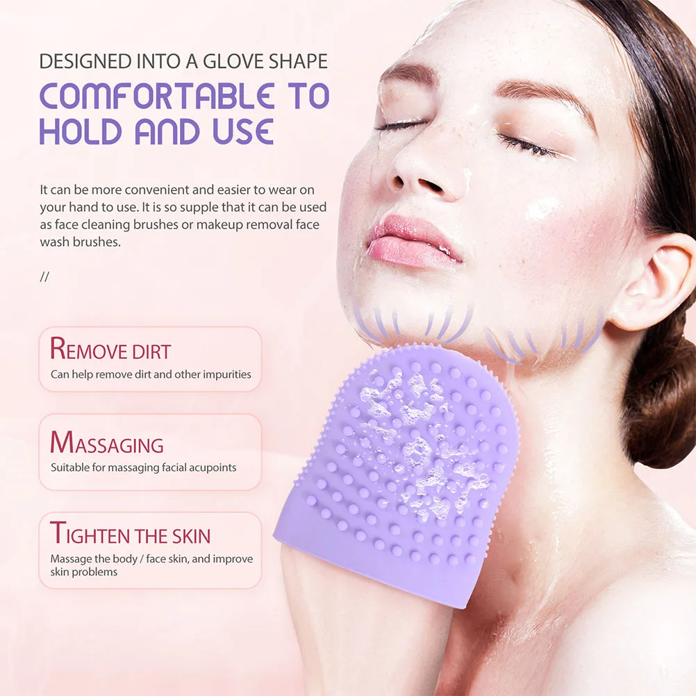 2 قطعة فرشاة تنظيف الوجه سيليكون قفازات العناية بالبشرة أجهزة تنظيف الوجه الناعمة المزدوجة الوجهين مقشر التنظيف العميق أداة غسل الوجه #6