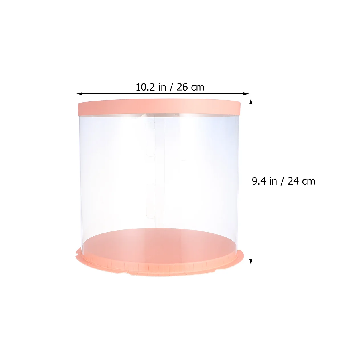 Cake Box Round Transparent Pink Double-Layer Eco-Friendly Pet Material Easy Assemble Cake Packaging Boxes for Bakery