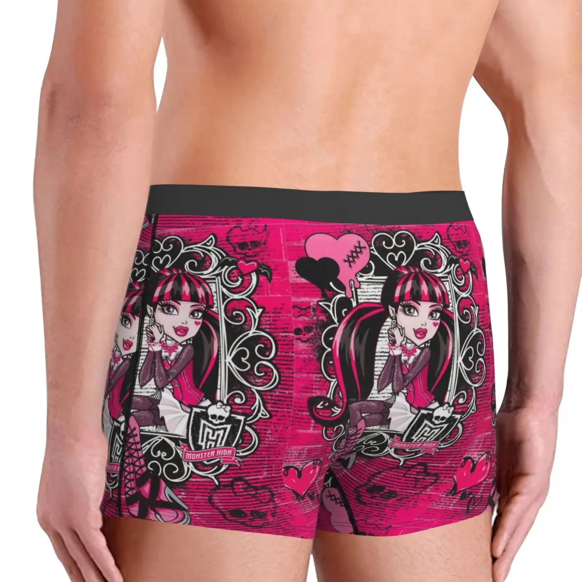 Men Draculaura Poster Underwear Monster High Fashion Boxer Briefs Shorts Panties Male Soft Underpants Plus Size