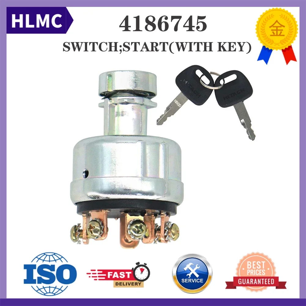 

Выключатель зажигания 4186743 4186745 С 2 ключами для экскаватора Hitachi EX200-1 EX100 EX120 EX150 EX60SR EX60UR EX90 RX2000