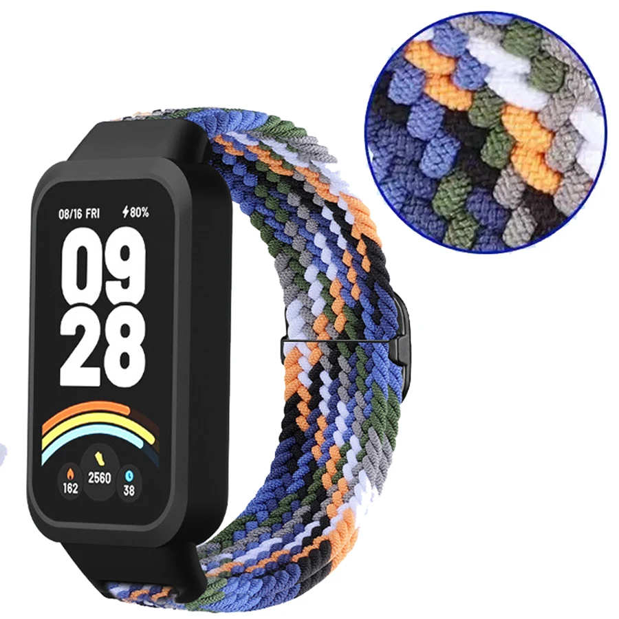 ケース + 編組ストラップ Xiaomi Mi バンド 9 アクティブスポーツナイロンブレスレットブレスレットコレア Redmi バンド 3 リストバンドアクセサリー