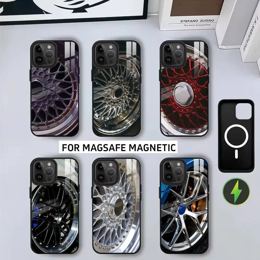 

Bbs-S car wheels Phone Case For iPhone17,16,15,14,13,12,11 Plus,Pro Magnetic For Magsafe Wireless Charging