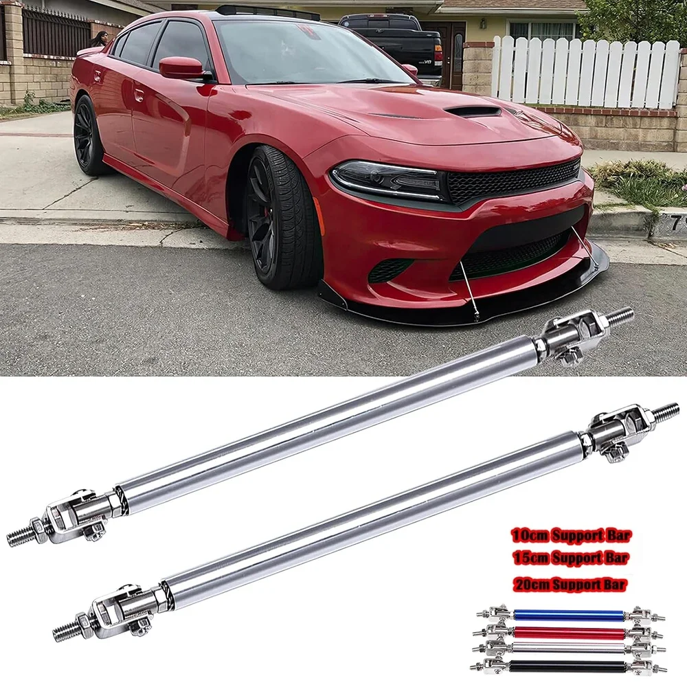 Universal Adjustable Racing Front Bumper Lip Splitter Rod Strut Tie Bar Support Kit Screw Fixed 100mm/150mm/200mm