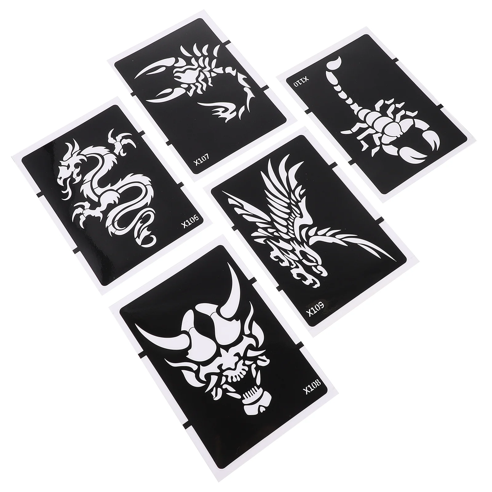 5 Pcs Tattoo Template Body Tattoos Stickers Templates Molds Halloween Pvc Temporary Supplies Arms Hollow Baby Stencils