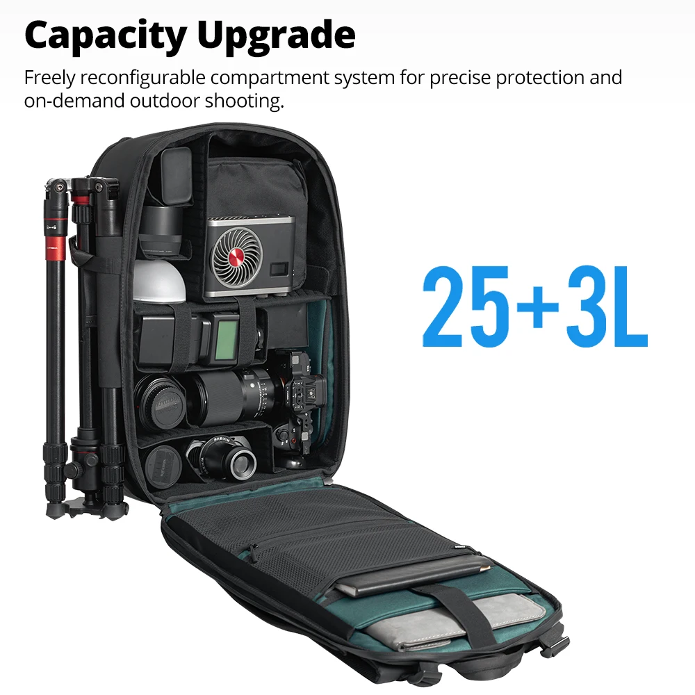Ambitieux sac de photographie un sac à dos magique OM28 sac de lumière de photographie en plein air pour appareil photo remplir lentille de lumière ordinateur portable voyage randonnée