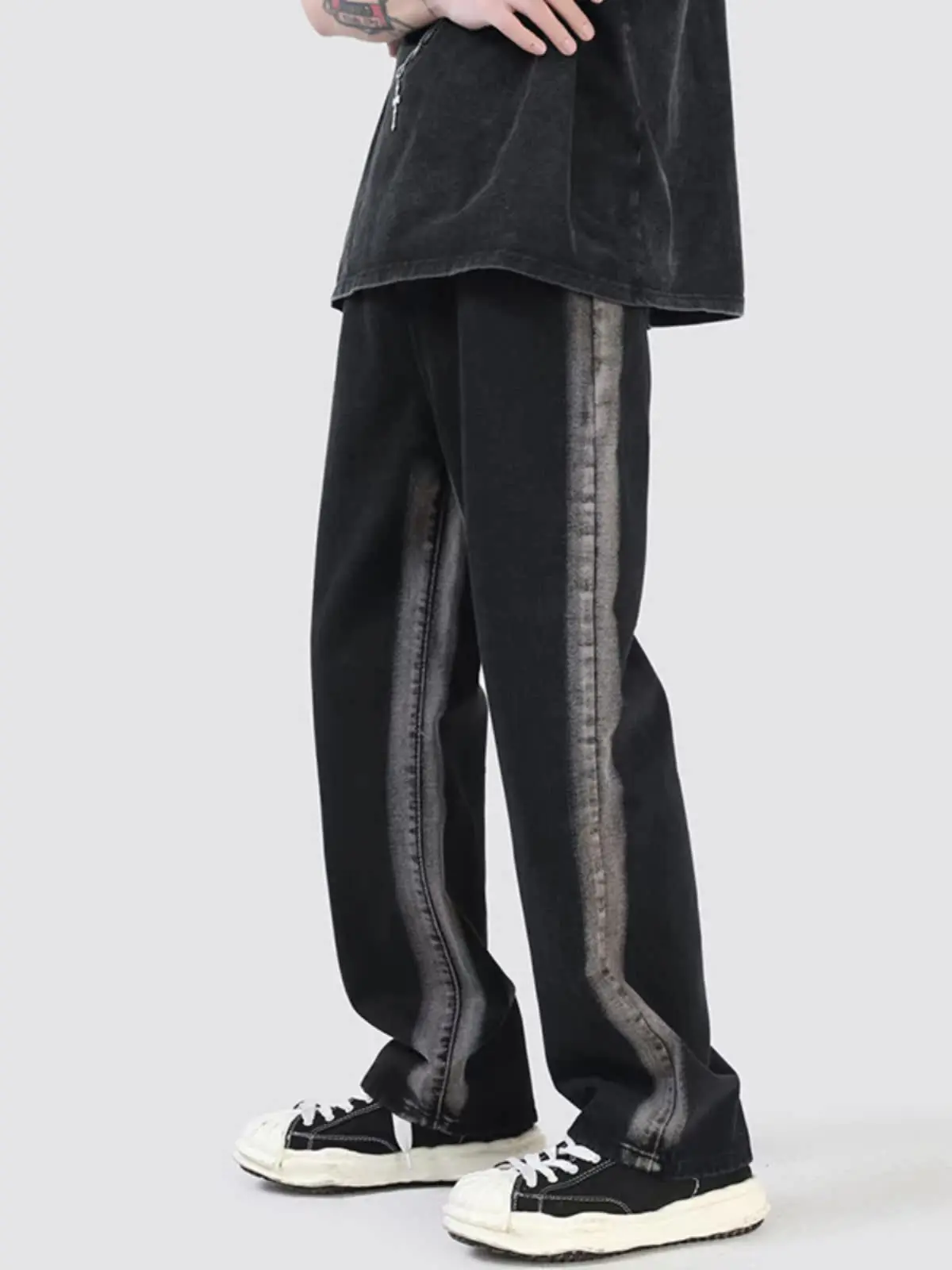 

Большие размеры 300-мешо, американские джинсы adient, мужские винтажные прямые повседневные длинные брюки High Street, модный бренд