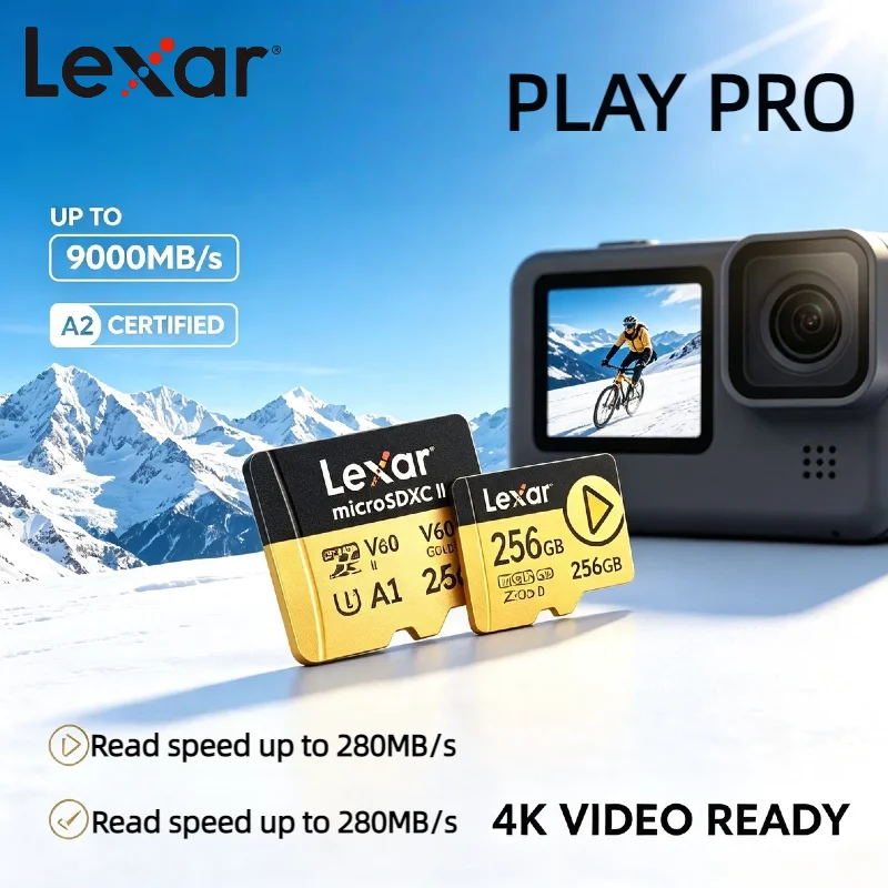 Lexar GOLD 512GB Micro SD Card 1800X UHS II V60 A2 For Nintendo Switch DJI Drones 4K Video High Speed Pro Core Speed Ultra Max