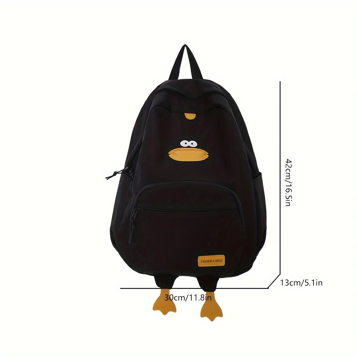 Casual backpack ins preppy style fashion versatile cartoon duck design school bag junior high school college student high-looking lightweight