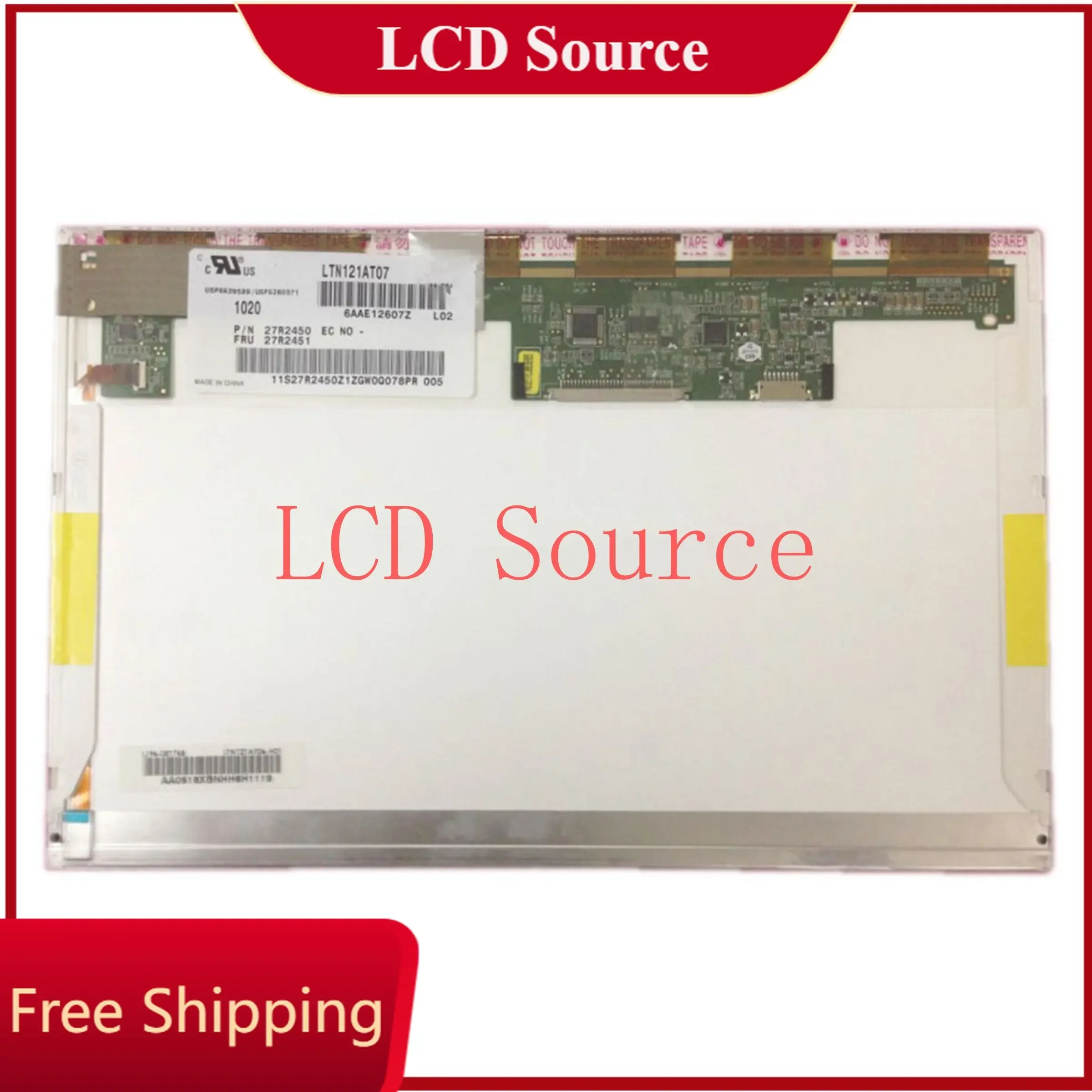 LTN121AT07 L02 L01 fit B121EW09 V.3 N121IB-L05 LP121WX3 TLC1 30 Pins 12.1 นิ้ว LED LCD