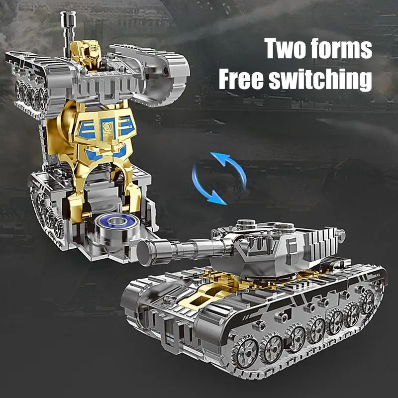 Fidget gyro mecha tank transforming robot puzzle decompression toy Deformation Action Figure Toys kids boys girls birthday gifts