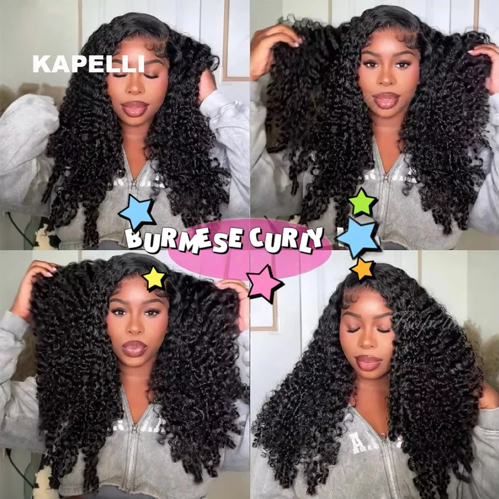 10A Rambut Keriting Burma 3C4A Rambut Keriting Spiral Bundel Rambut Virgin Burma Vietnam Ekstensi Rambut Asli 1/3/4 Pcs