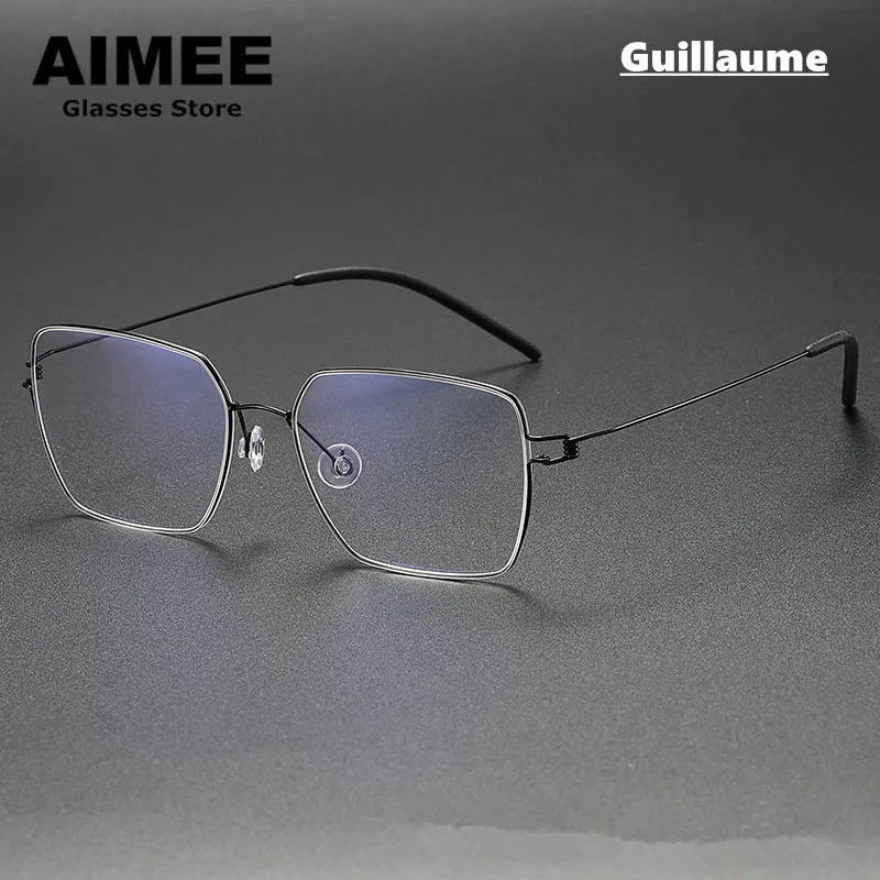 Square Screwless Titanium Ultra Thin Glasses Frame Dnemark Brand Men Women Prescription Eyeglasses Optical Blue Light Spectacles