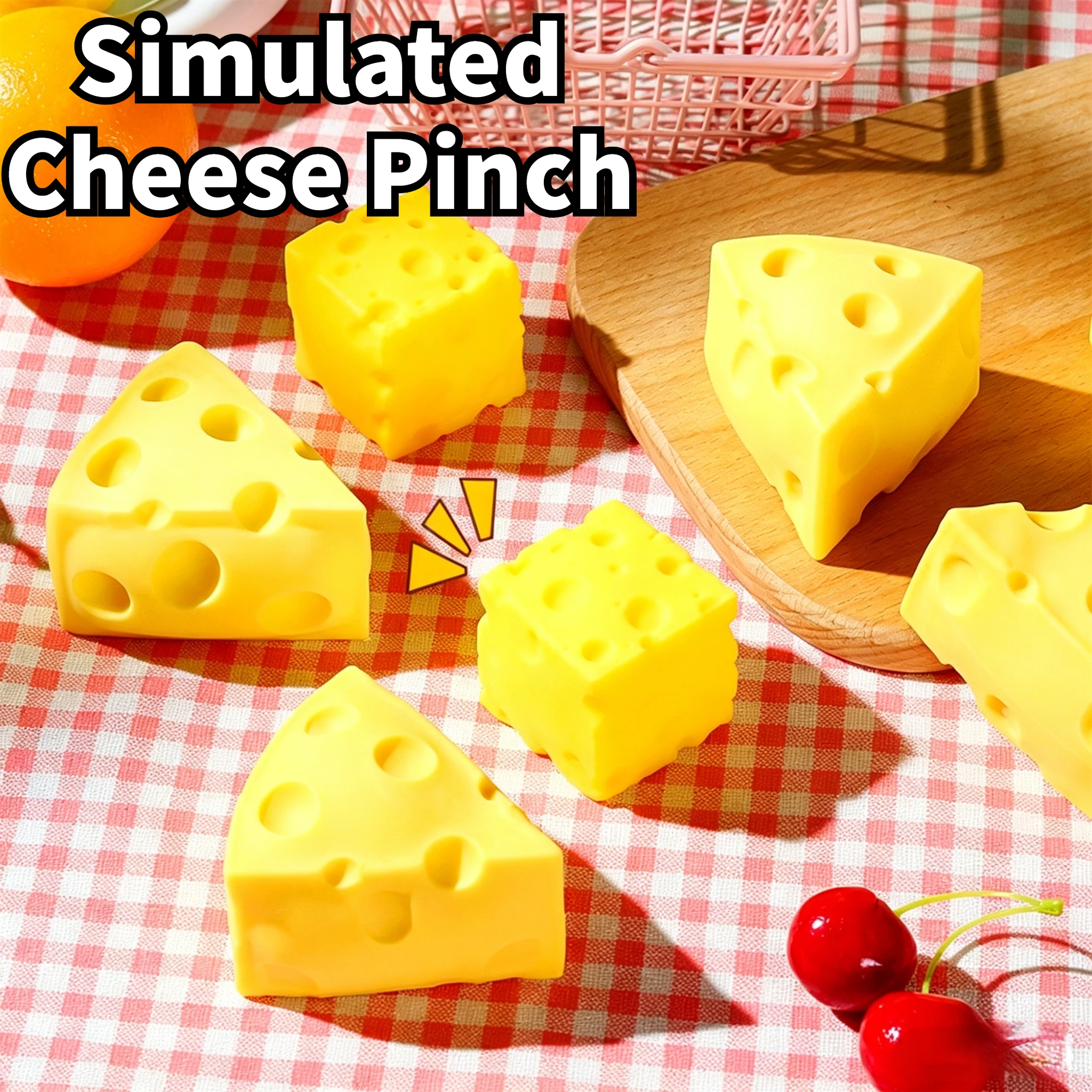 Weiches dreieckiges Käse-Quetschspielzeug, langsam rückfederndes Stressabbau-Sensorikspielzeug, weiches Butterkäse-Fidget-Spielzeug, Weihnachtsgeschenk