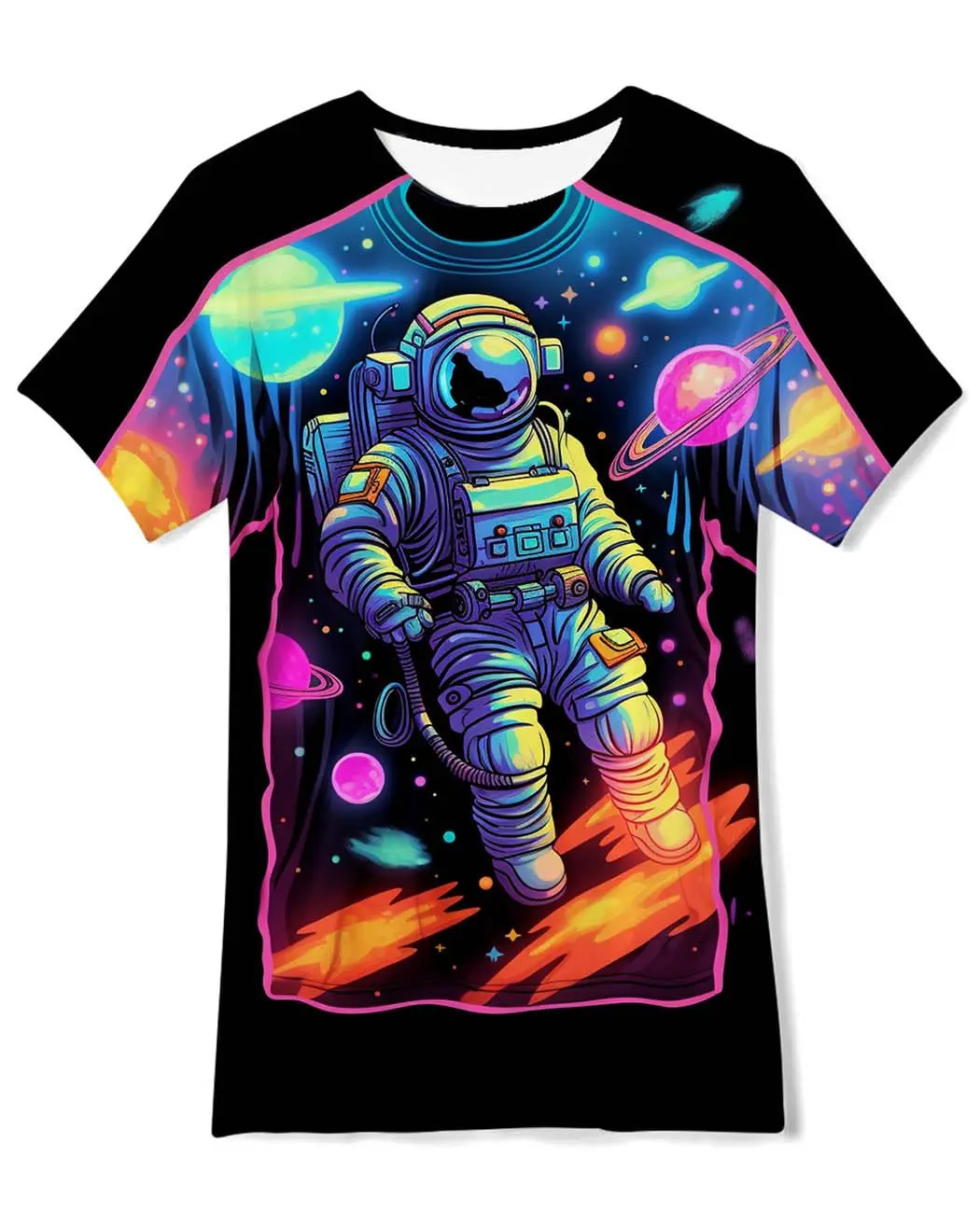 Astronaut Space Summer Children's T-shirt 3D Printing Trend Popular Fashion Boys Clothing Party Hot Child Cartoon Girl Birthday