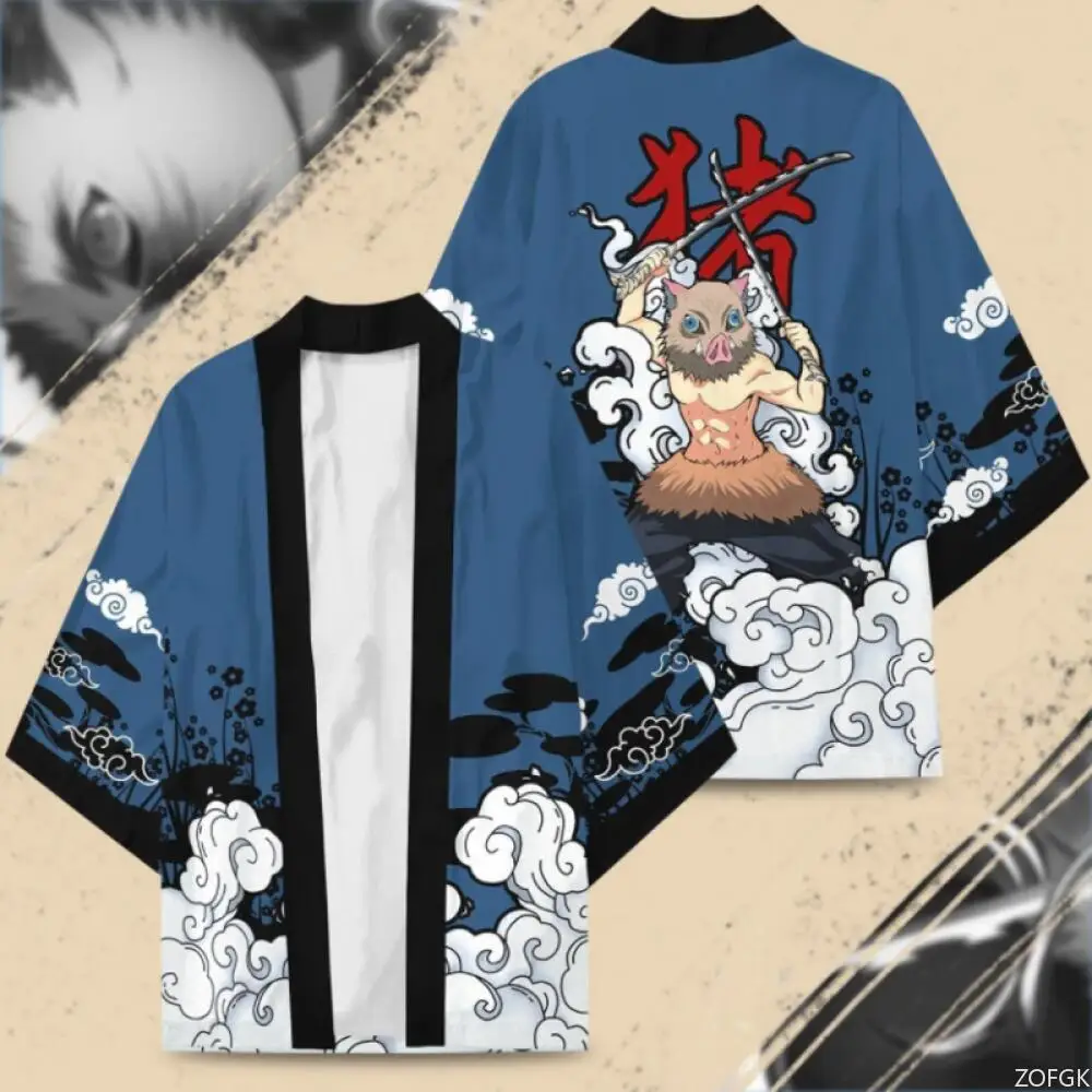 كيمونو مطبوع ثلاثي الأبعاد لشخصية الرسوم المتحركة اليابانية، سترة تنكرية يابانية تقليدية للذكور والإناث