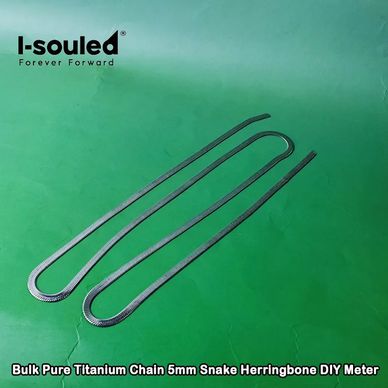 5mm Flat Herringbone Titanium Chain By Meter for DIY Jewelry Bulk Flat Herringbone Titanium Chain for Jewelry Making