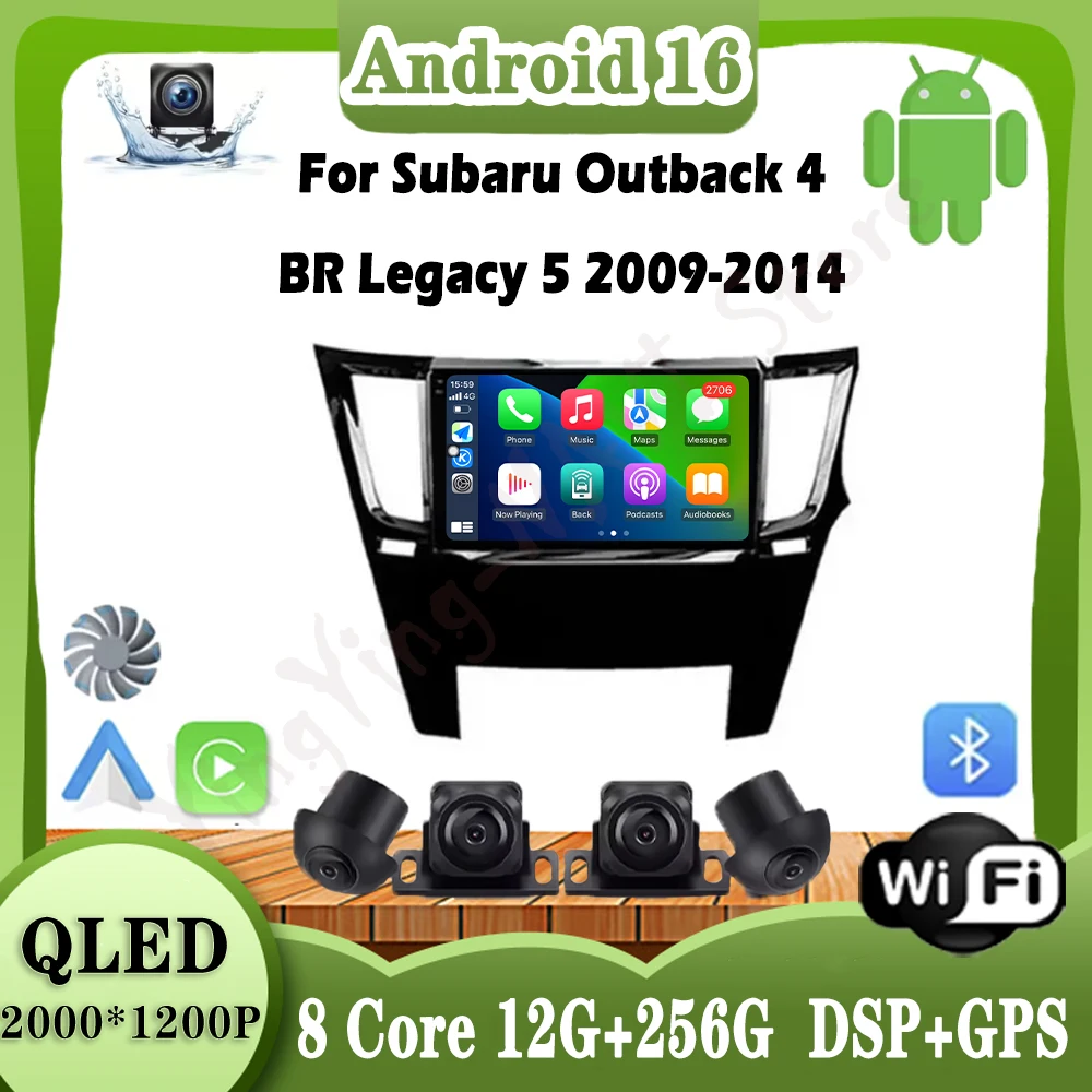 

Для Subaru Outback 4 BR Legacy 5 2009-2014 Android 16 Автомобильный Carplay Стерео Радио Мультимедиа Авторадио Имидиаплеер GPS Навигация