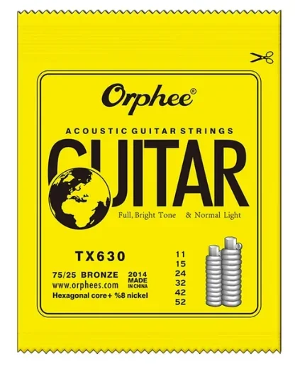 Orphee Akoestische Gitaarsnaren Folk Gitaarsnaren Koolstofstaal Zeshoekige Legering Geschikt voor Beginnende Gitaaraccessoires