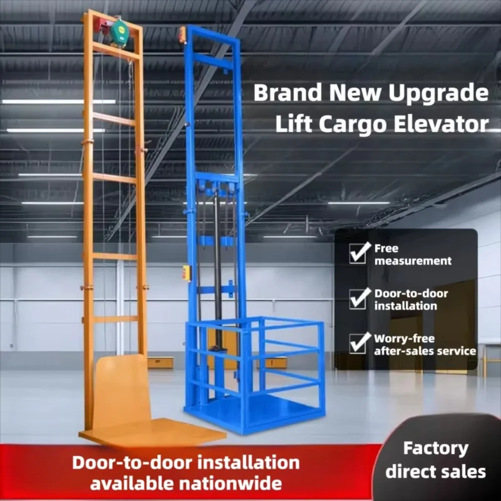 Factory Warehouse Vertical Transport Equipment Custom Double Rail Electric Cargo Lift Mini Hydraulic Lifting Platform