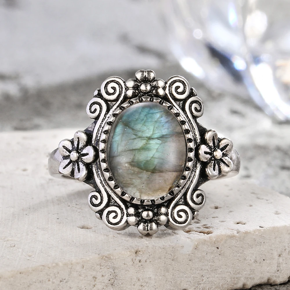 thumbnail image 2 of Labradorite 925 Sterling Silver Ring – Natural Gemstone, Handmade, All Sizes 2 of 4
