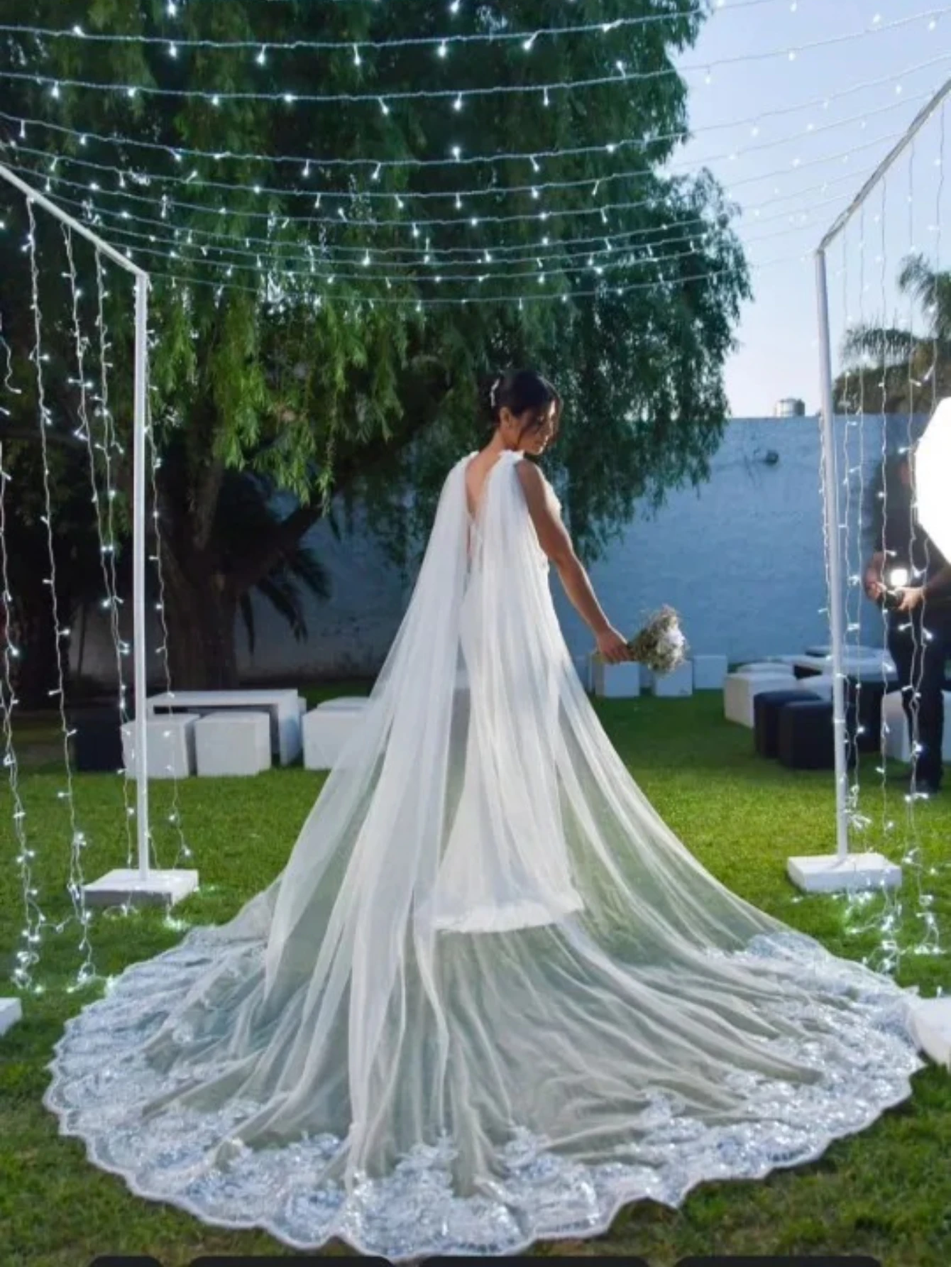 

White Ivory bride Wedding Veils Cape Sexy Wedding accessories Bridal Veil mariage complementos de boda